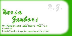 maria zambori business card